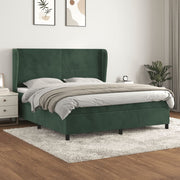 Boxspring met matras 160x200 cm donkergroen fluweel