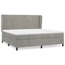 Boxspring Met Matras Fluweel Lichtgrijs 200 x 200 cm Effen ontwerp