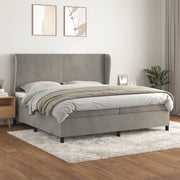 Boxspring 200x200 cm fluweel lichtgrijs