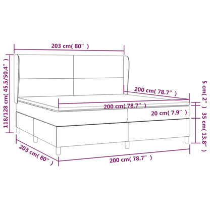 Boxspring Met Matras Fluweel Zwart 200 x 200 cm Effen ontwerp