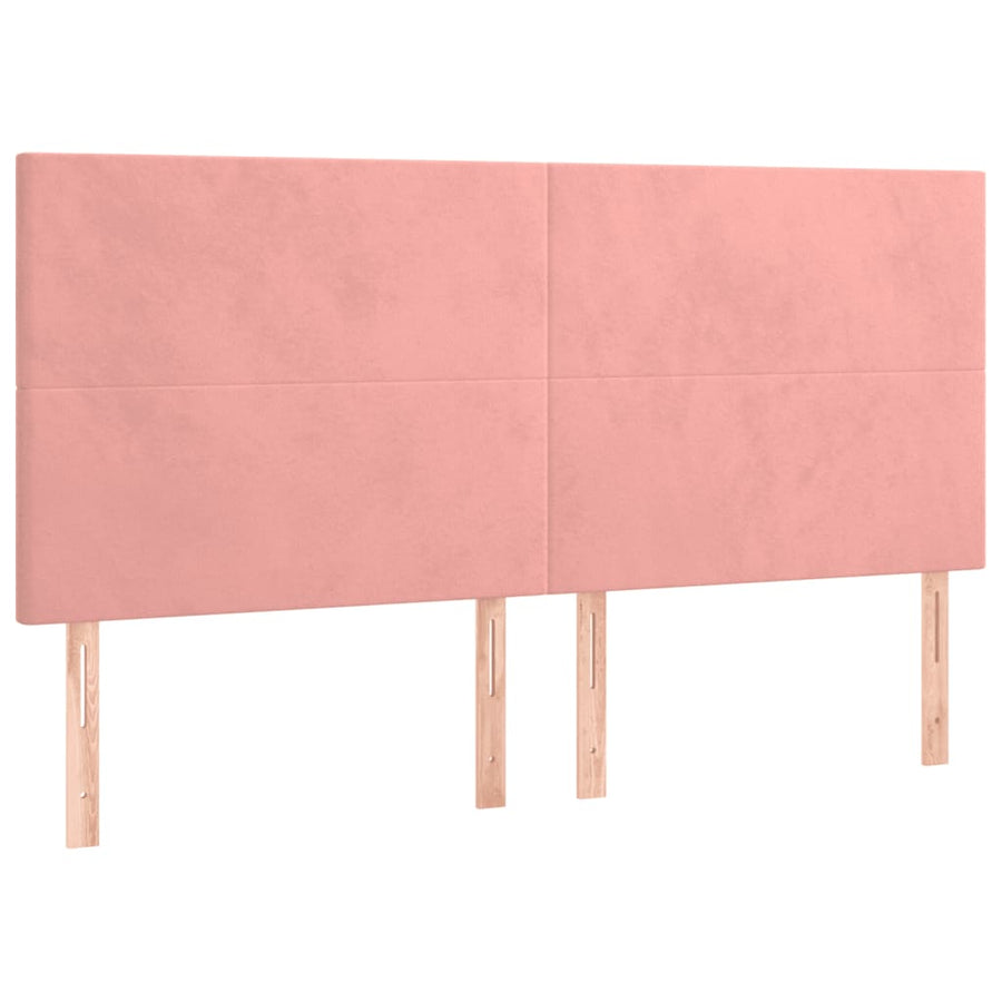 Boxspring Met Matras Fluweel Roze 200 x 200 cm Effen ontwerp