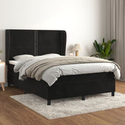 Boxspring met matras 140x190 cm zwart fluweel
