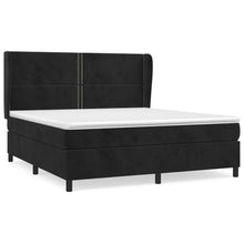 Boxspring Met Matras Fluweel Zwart 160 x 200 cm Effen met spijkers