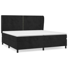 Boxspring Met Matras Fluweel Zwart 200 x 200 cm Effen met spijkers
