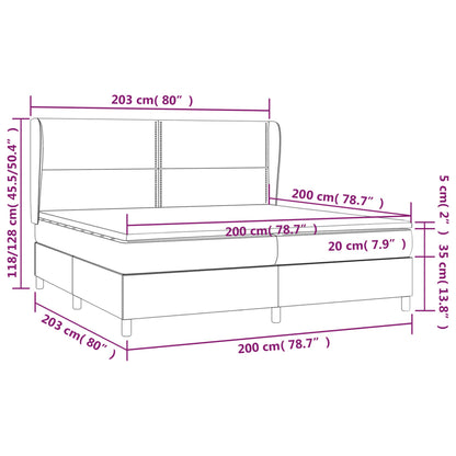 Boxspring Met Matras Fluweel Zwart 200 x 200 cm Effen met spijkers