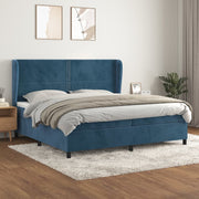 Boxspring 200x200 cm fluweel donkerblauw