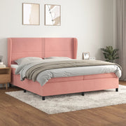 Boxspring 200x200 cm fluweel roze