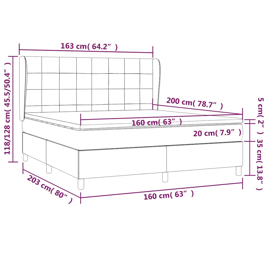 Boxspring met matras fluweel donkergroen 160x200 cm