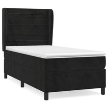 Boxspring Met Matras Fluweel Zwart 80 x 200 cm Horizontale strepen