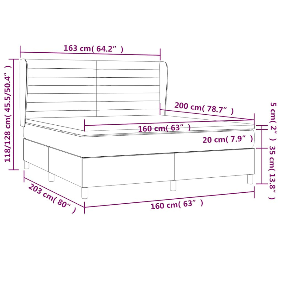 Boxspring met matras fluweel donkergroen 160x200 cm