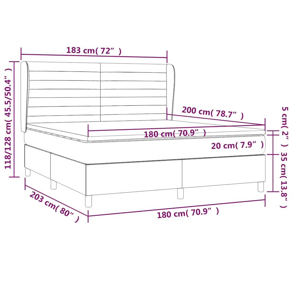 Boxspring met matras fluweel donkergroen 180x200 cm