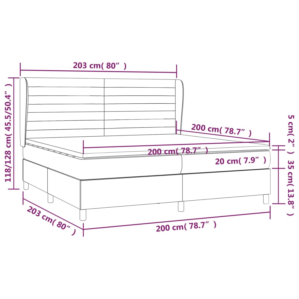 Boxspring met matras fluweel donkergroen 200x200 cm