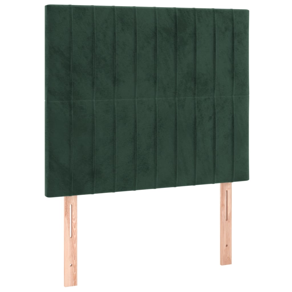 Boxspring met matras fluweel donkergroen 100x200 cm
