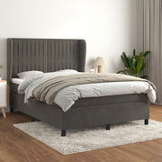 Boxspring 140x200 cm fluweel donkergrijs