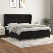Boxspring met matras 160x200 cm zwart fluweel