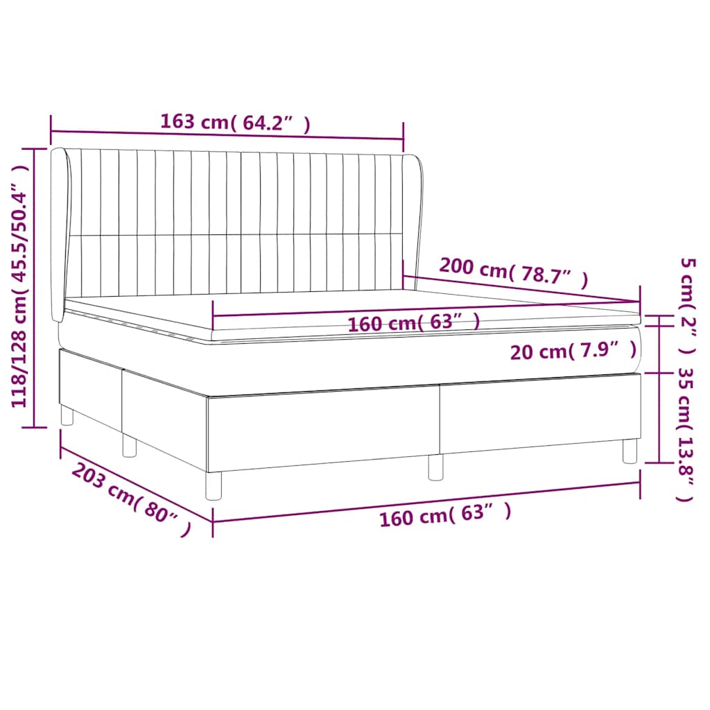 Boxspring met matras fluweel donkergroen 160x200 cm
