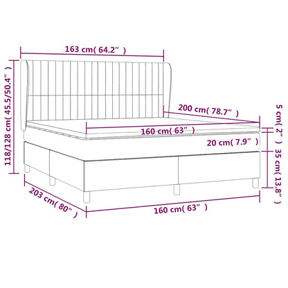 Boxspring met matras fluweel donkergroen 160x200 cm