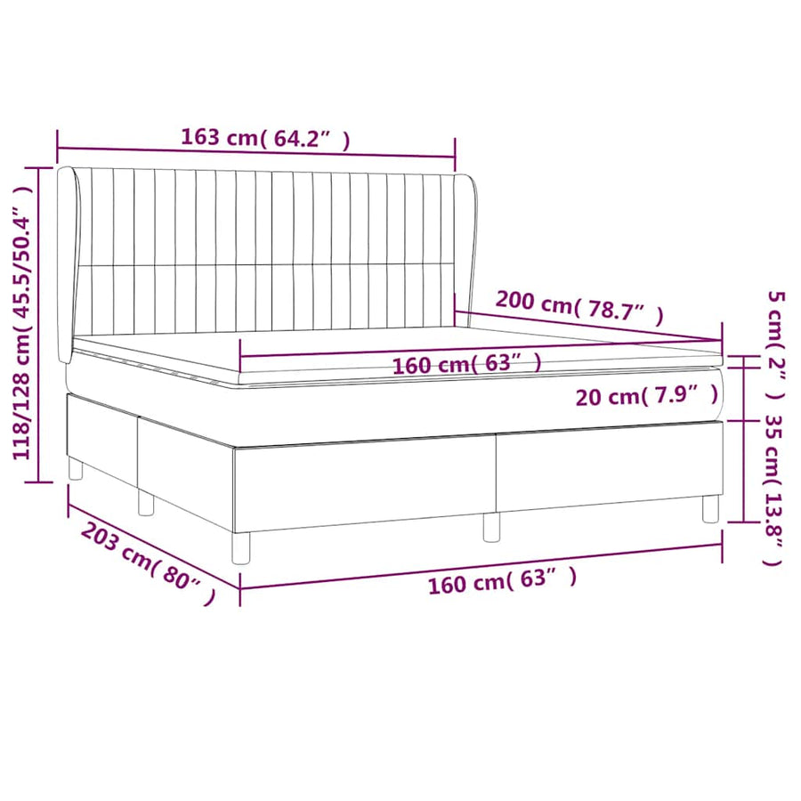 Boxspring met matras fluweel donkergroen 160x200 cm