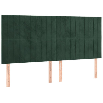 Boxspring met matras fluweel donkergroen 180x200 cm