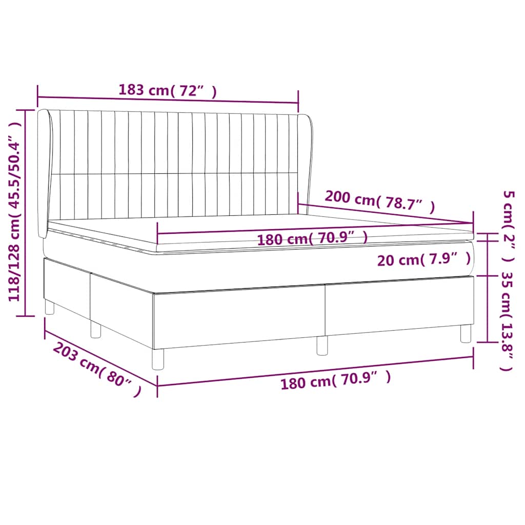 Boxspring met matras fluweel donkergroen 180x200 cm