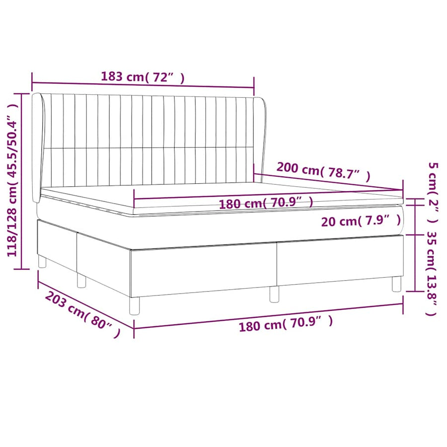 Boxspring met matras fluweel donkergroen 180x200 cm