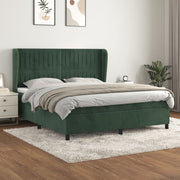 Boxspring 180x200 cm donkergroen fluweel
