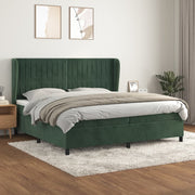 Boxspring bed 200x200 cm donkergroen fluweel