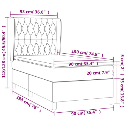 Boxspring met matras fluweel donkergroen 90x190 cm