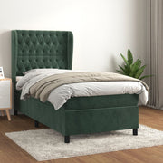 Boxspring met matras 90x190 cm fluweel donkergroen