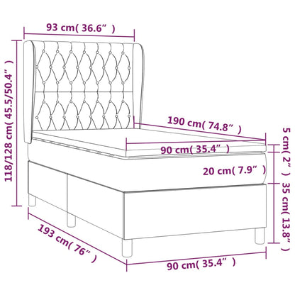Boxspring Met Matras Fluweel Donkerblauw 90 x 190 cm Getuft ontwerp