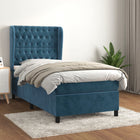 Boxspring Met Matras Fluweel Donkerblauw 90 x 190 cm Getuft ontwerp