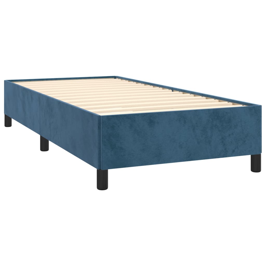 Boxspring Met Matras Fluweel Donkerblauw 90 x 200 cm Getuft ontwerp