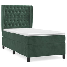 Boxspring met matras fluweel donkergroen 100x200 cm