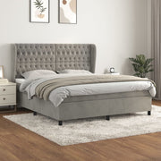 Boxspring 160x200 cm lichtgrijs fluweel