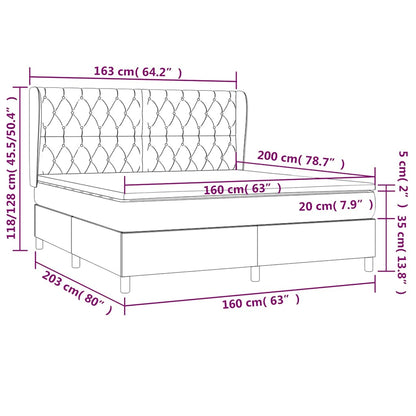 Boxspring met matras fluweel donkergroen 160x200 cm