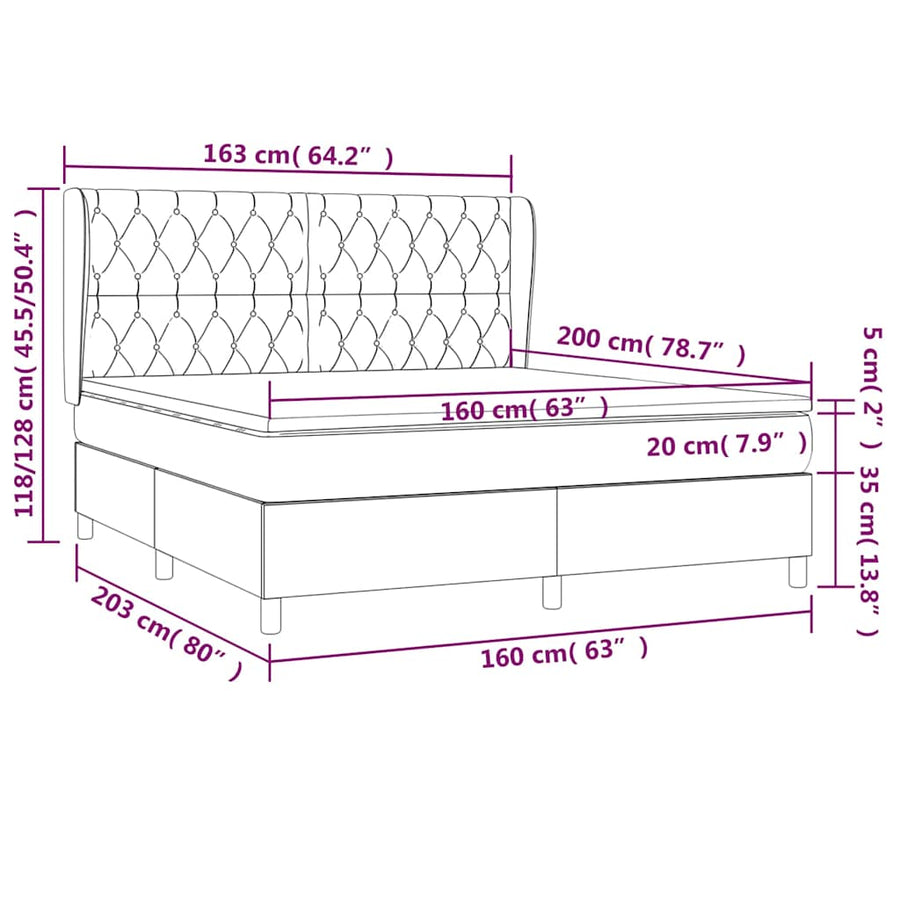 Boxspring met matras fluweel donkergroen 160x200 cm