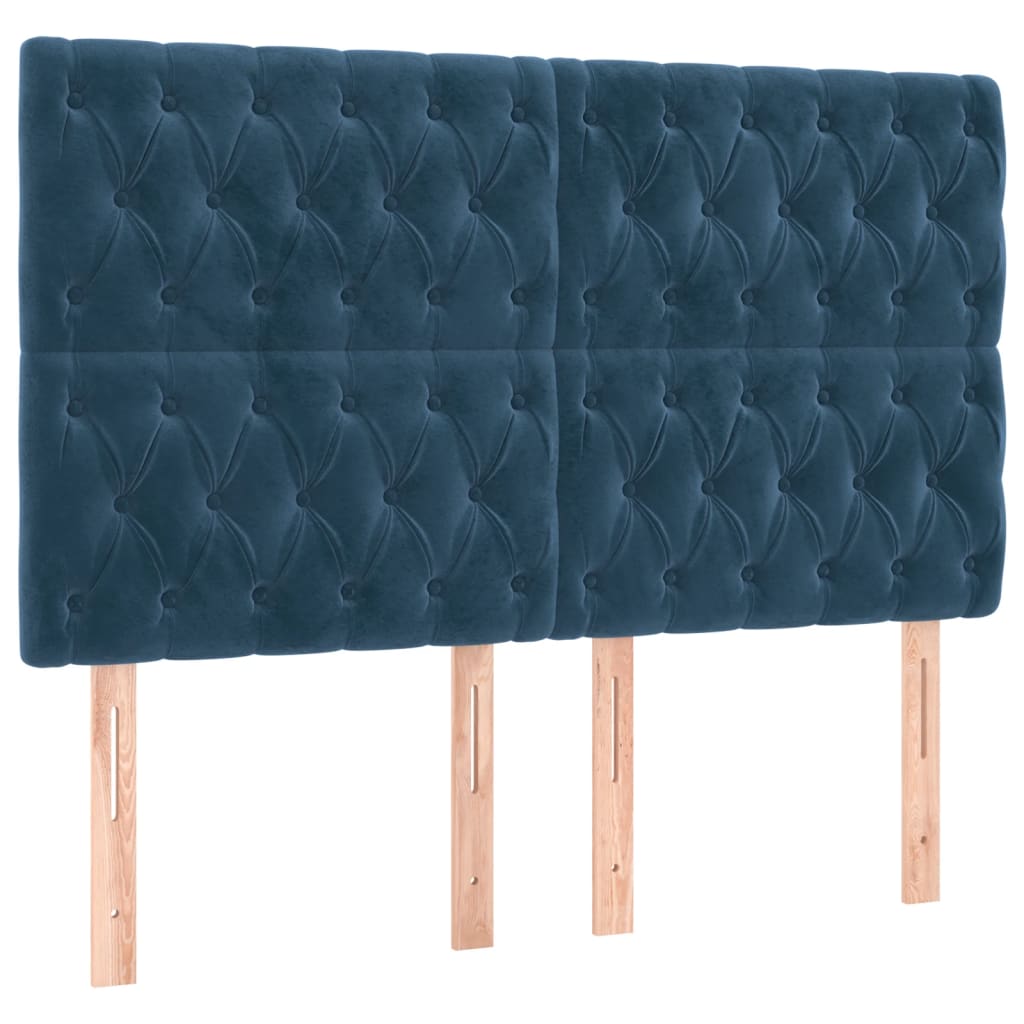 Boxspring Met Matras Fluweel Donkerblauw 160 x 200 cm Getuft ontwerp