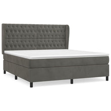 Boxspring Met Matras Fluweel Donkergrijs 180 x 200 cm Getuft ontwerp
