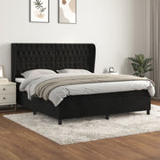 Boxspring 180x200 cm fluweel zwart