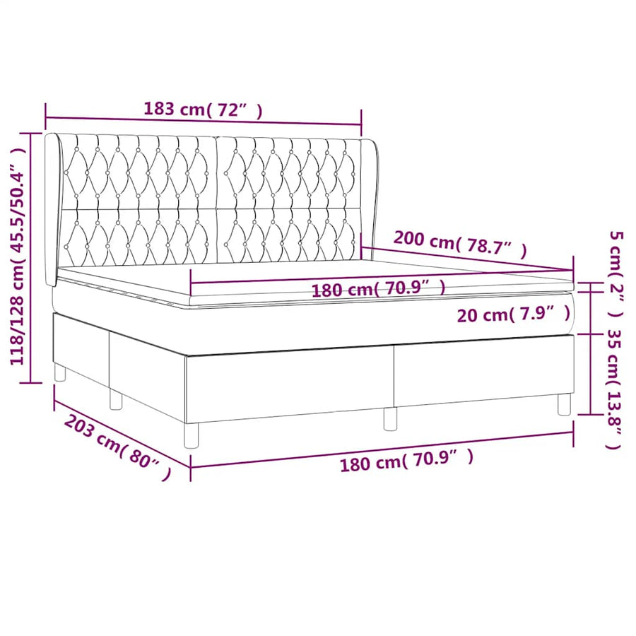 Boxspring met matras fluweel donkergroen 180x200 cm