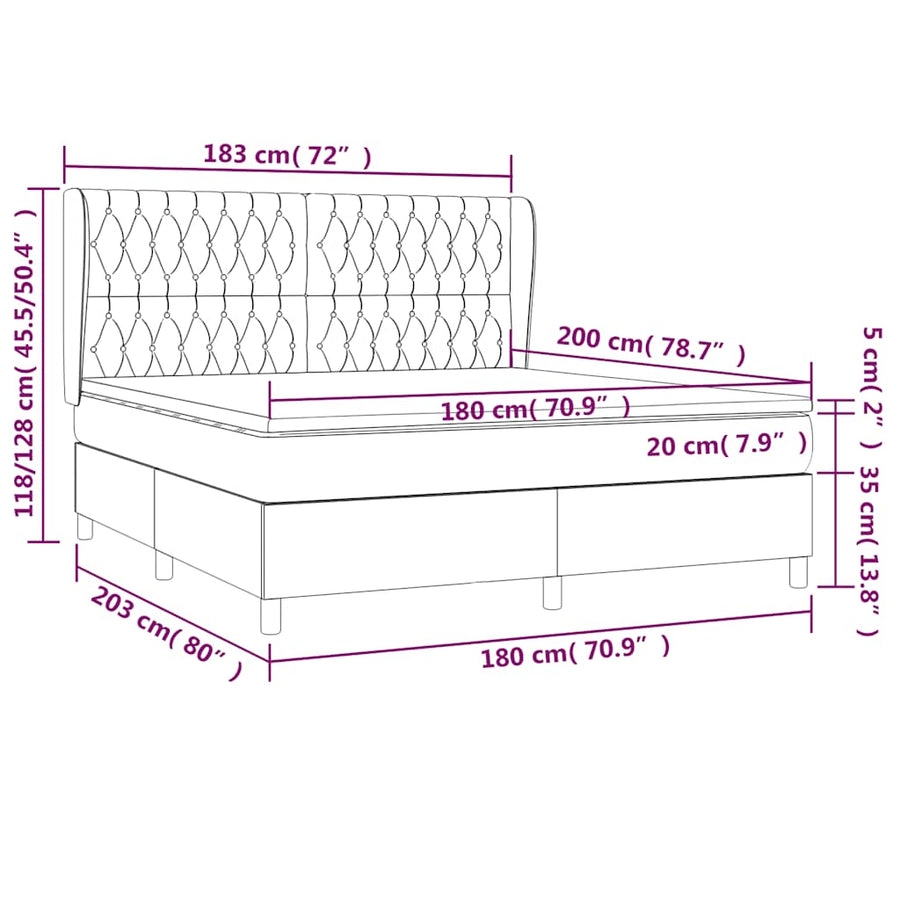Boxspring met matras fluweel donkerblauw 180x200 cm