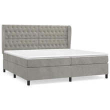 Boxspring Met Matras Fluweel Lichtgrijs 200 x 200 cm Getuft ontwerp