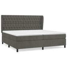 Boxspring Met Matras Fluweel Donkergrijs 200 x 200 cm Getuft ontwerp