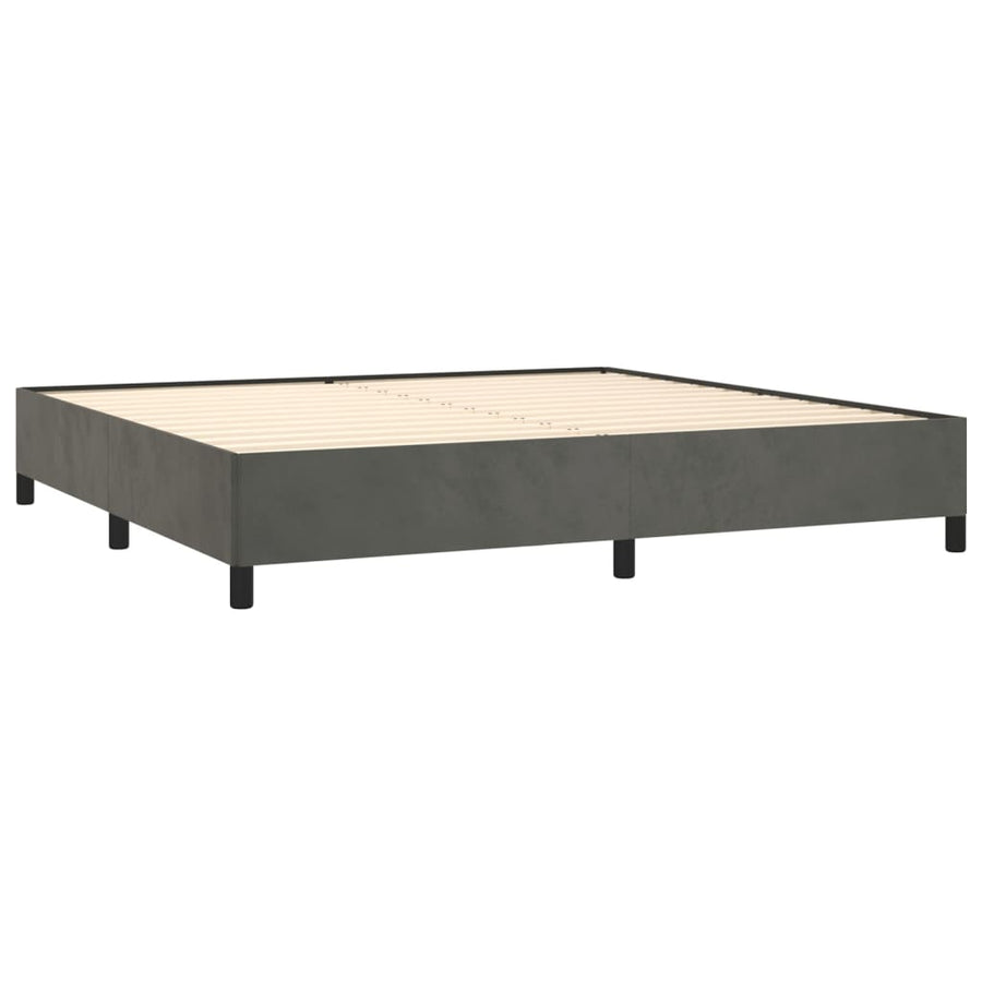 Boxspring Met Matras Fluweel Donkergrijs 200 x 200 cm Getuft ontwerp
