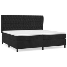 Boxspring Met Matras Fluweel Zwart 200 x 200 cm Getuft ontwerp