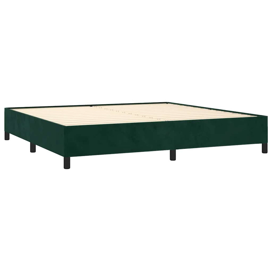 Boxspring met matras fluweel donkergroen 200x200 cm