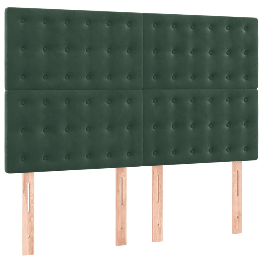 Boxspring met matras fluweel donkergroen 140x200 cm