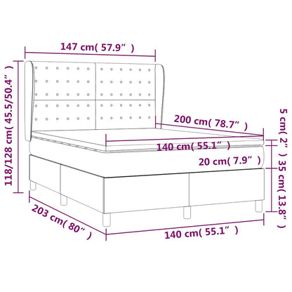 Boxspring met matras fluweel donkergroen 140x200 cm