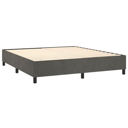 Boxspring Met Matras Fluweel Donkergrijs 160 x 200 cm Knopen