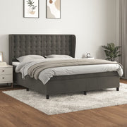 Boxspring 160x200 cm fluweel donkergrijs